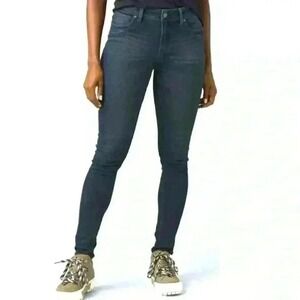 PRANA | Women's Soma Tinted Black Skinny Slim‎ Fit Mid Rise Denim Jeans, Size 30